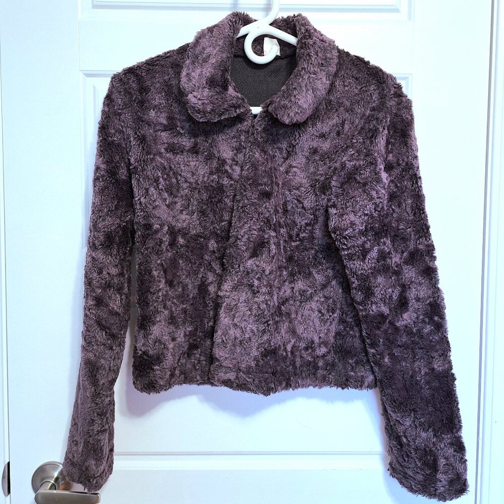 Vintage cute purple faux fur blazer